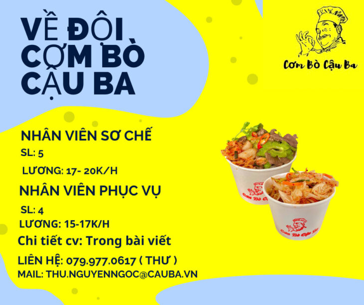 CƠM BÒ CẬU BA TUYỂN DỤNG