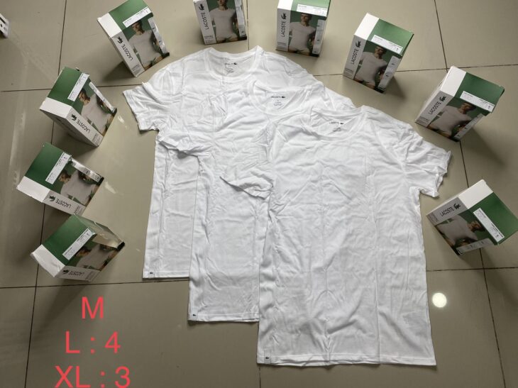 Set 3 áo Lacoste cổ tròn và cổ tim chính hãng nhập Mỹ