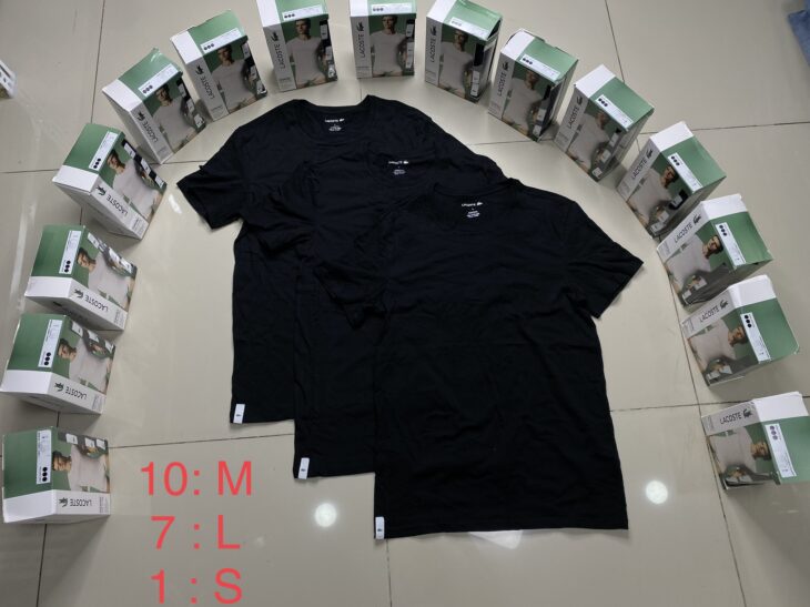 Set 3 áo Lacoste cổ tròn và cổ tim chính hãng nhập Mỹ