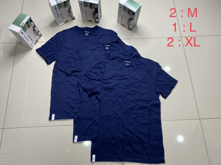 Set 3 áo Lacoste cổ tròn và cổ tim chính hãng nhập Mỹ