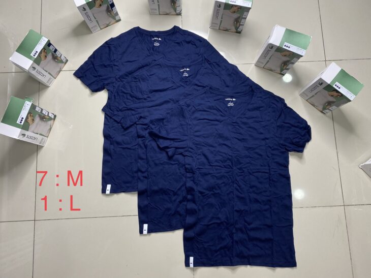 Set 3 áo Lacoste cổ tròn và cổ tim chính hãng nhập Mỹ