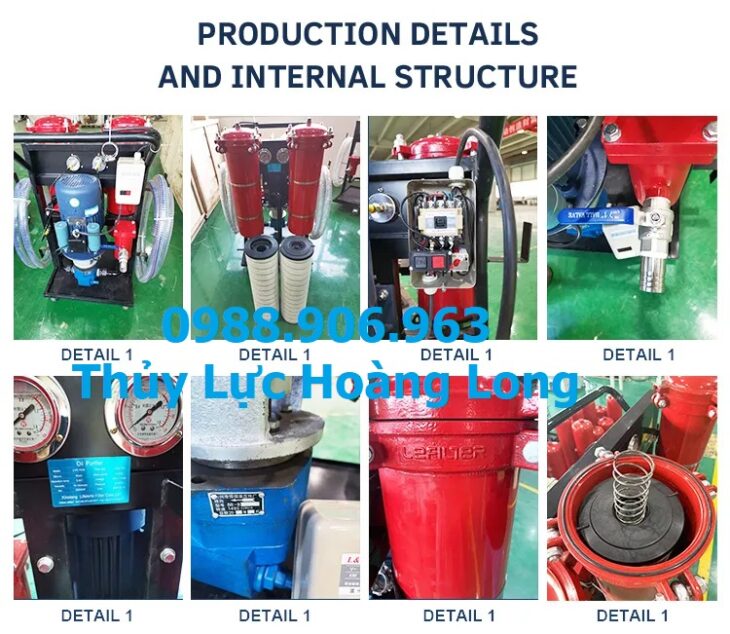 Xe lọc dầu thủy lực lượng bơm20, 45, 60, 100 (theo yêu cầu)