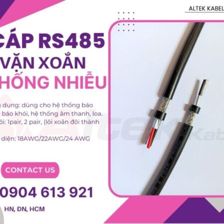 Dây tín hiệu RS485 xoắn 2 lớp chống nhiễu 1 pair 18AWG/ hàng sẵn kho Dây tín hiệu RS485 xoắn 2 lớp chống nhiễu 1 pair 18AWG/ hàng sẵn kho