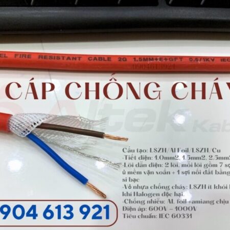 Cáp chống cháy chống nhiễu Altek Kabel amiang chịu nhiệt 2×1.0mm/2×1.5mm/2×2.5mm Cáp chống cháy chống nhiễu Altek Kabel amiang chịu nhiệt 2×1.0mm/2×1.5mm/2×2.5mm