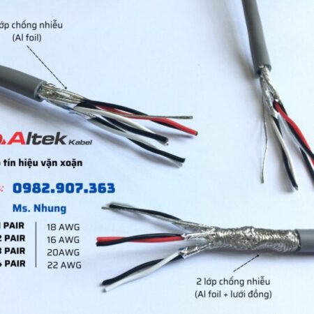 Cáp tín hiệu vặn xoắn bọc chống nhiễu từng cặp Cáp tín hiệu vặn xoắn bọc chống nhiễu từng cặp