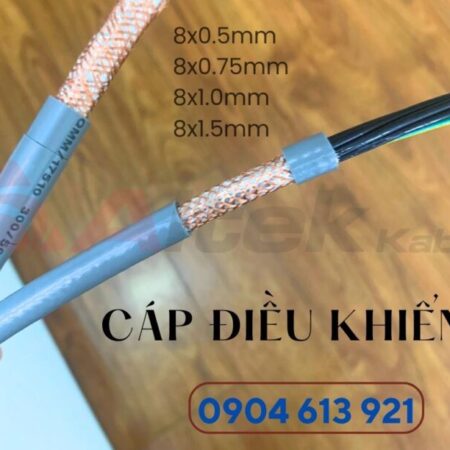 Dây điện 8 lõi, cáp điều khiển tín hiệu chống nhiễu 8×0.75mm / hàng sẵn kho Dây điện 8 lõi, cáp điều khiển tín hiệu chống nhiễu 8×0.75mm / hàng sẵn kho