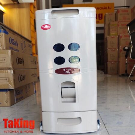 Thùng đựng gạo âm tủ có ray hiện đai, cao cấp TaKing