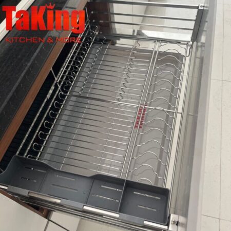 Kệ bát đĩa nan dẹt SUS 304 cao cấp cánh kéo, hiện đại, thẩm mỹ TaKing