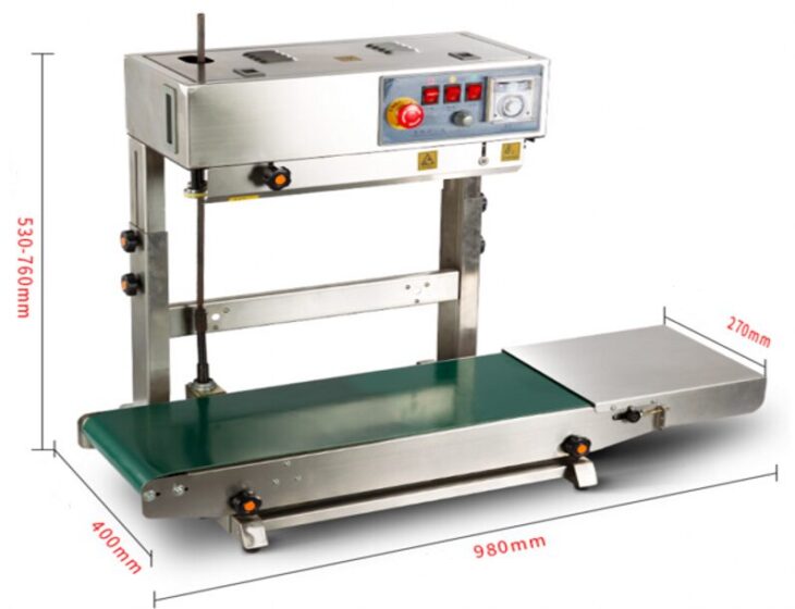 Máy hàn miệng túi liên tục dạng đứng có indate