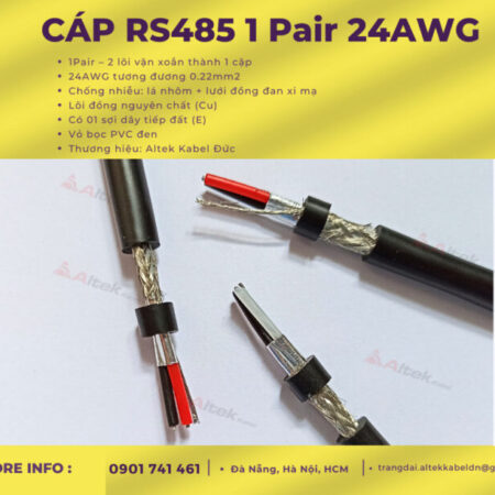 Cáp tín hiệu RS485 1 pair 24AWG tại Đà Nẵng, Hà Nội, HCM