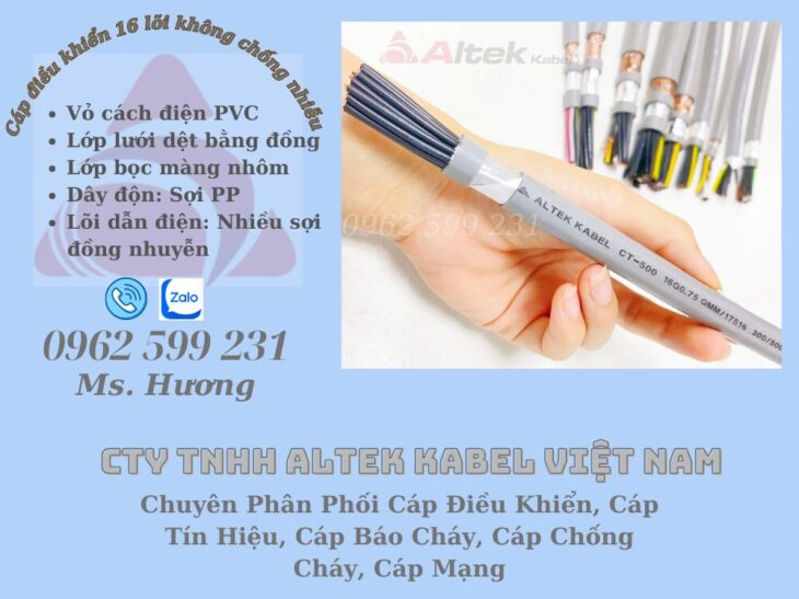 Cáp 16 lõi / Cáp điều khiển / Cáp chống nhiễu chất lượng cao