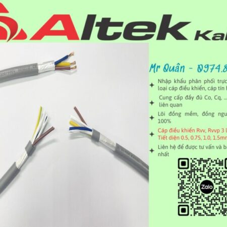 Cáp điều khiển Rvv, Rvvp 3 lõi – Cáp đồng 100%