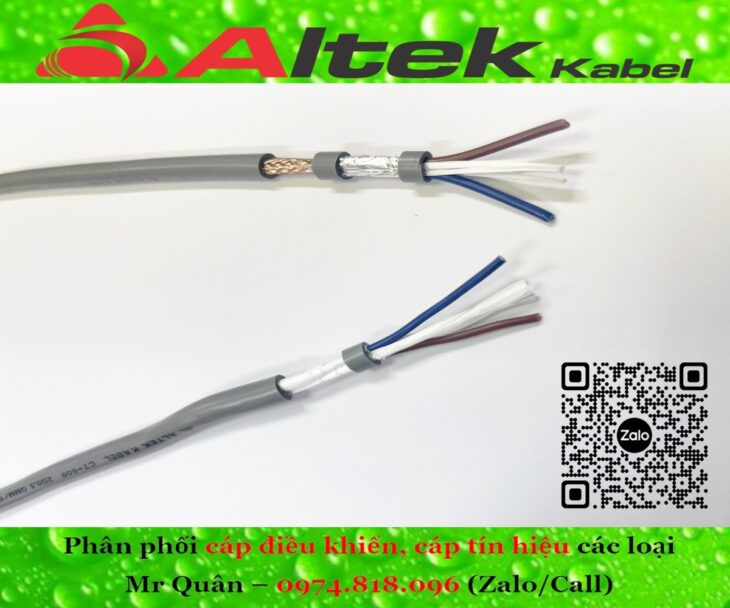 Altek Kabel: Cáp điều khiển 2×1.5 bọc kim chống nhiễu