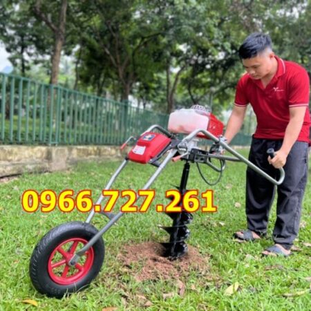 Máy khoan đào hố đất trồng cay có bánh xe di chuyển , máy khoan đất cứng, đất đồi