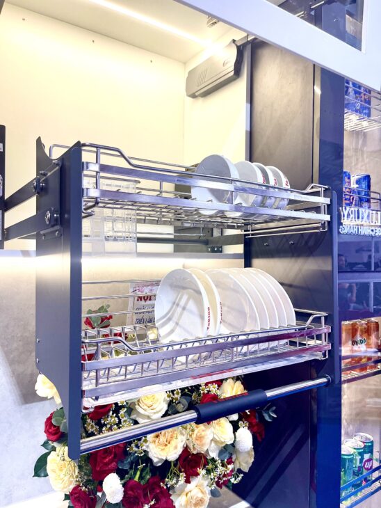 Kệ bát đĩa nâng hạ thông minh hiện đại, cao cấp TaKing