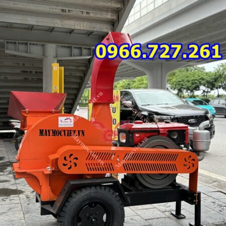 Máy băm cành cây di động chạy đầu nô, băm gỗ làm mùn cưa D33