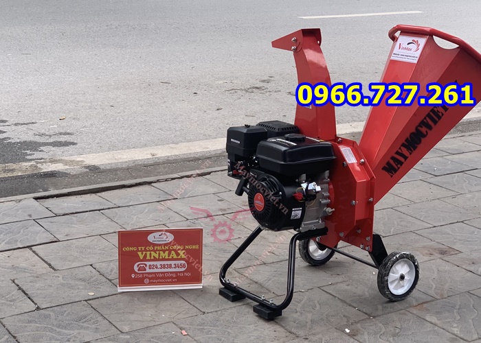 Máy băm cành cây, băm gỗ, băm lá cây chạy xăng di chuyển linh hoạt turbo