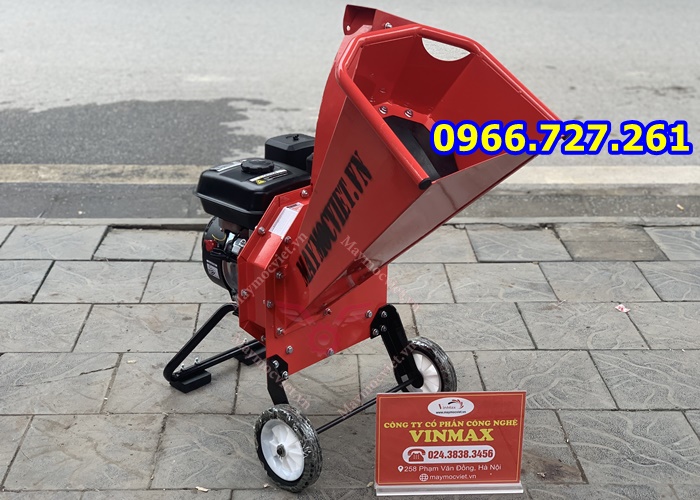 Máy băm cành cây, băm gỗ, băm lá cây chạy xăng di chuyển linh hoạt turbo