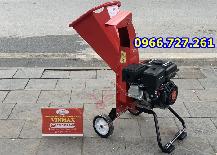 Máy băm cành cây, băm gỗ, băm lá cây chạy xăng di chuyển linh hoạt turbo