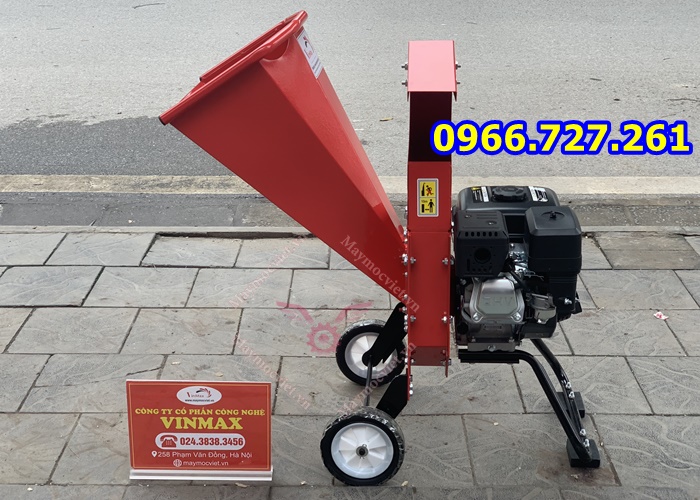 Máy băm cành cây, băm gỗ, băm lá cây chạy xăng di chuyển linh hoạt turbo