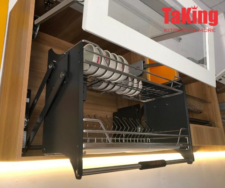 Kệ bát đĩa nâng hạ OVAL độc đáo, hiện đại, sang trọng TaKing