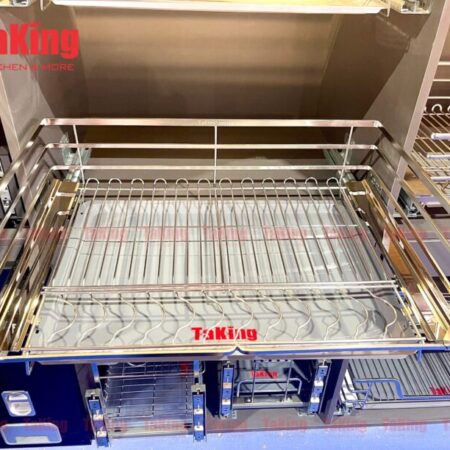 Kệ bát đĩa nan dẹt SUS 304 cánh kéo cao cấp, hiện đại, sang trọng TaKing