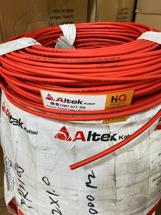 Dây cáp chống cháy chống nhiễu 2×1.0mm, Dây điện Cu/FR 1x2cx1.0mm2