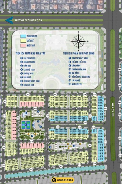 Mở bán dự án đất nền phái tây khu đô thị Tân Thanh Elite City, Hà Nam, sổ đỏ lâu dài, mặt đường