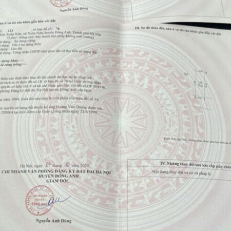 Cần Bán Lô Đất Trục Chính Xuân Nộn, Đông Anh , Hà Nội.