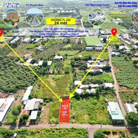 Đất nền Bà Rịa Vũng Tàu ngay 349,3 m2, đẹp vuông vức, gần biển
