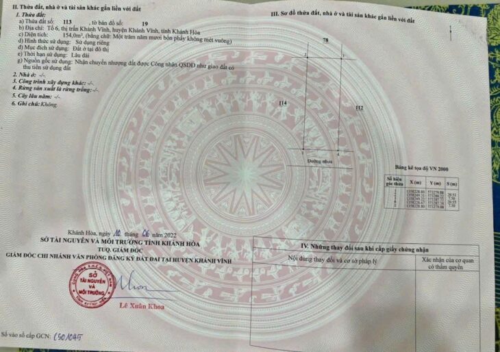 Bán lô đất ngay TTTT Khánh Vĩnh. GIÁ CHI 880 TR