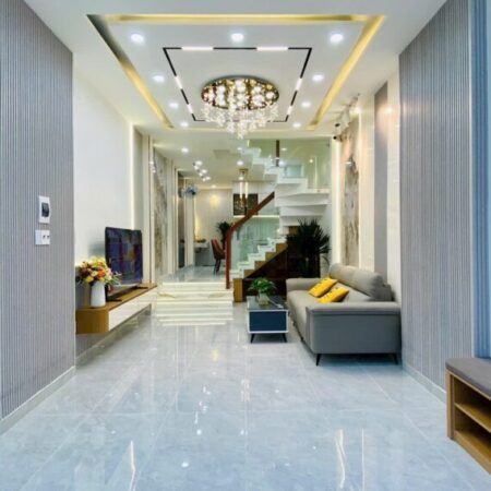 NHÀ MẶT TIỀN ĐƯỜNG SỐ 1 -PHƯỜNG 13 – GÒ VẤP – XE HƠI NGỦ TRONG NHÀ – THIẾT KẾ HIỆN ĐẠI – 3 PHÚT RA