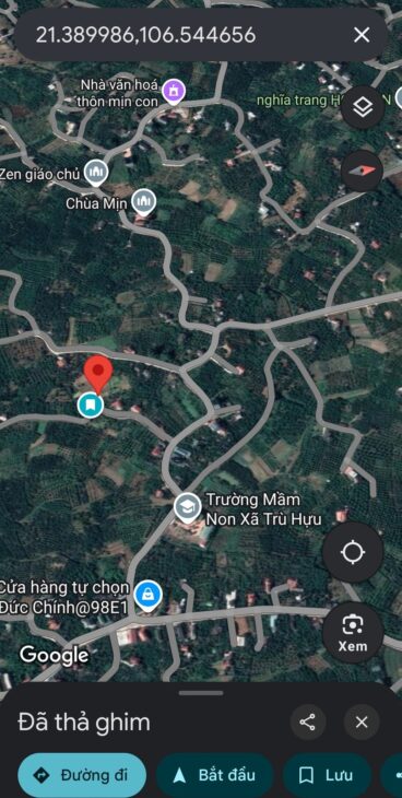 Chính chủ bán gấp mảnh vườn đẹp 2.855m (360m thổ cư) Phường TRÙ HỰU, cách trung tâm Chũ 2 km