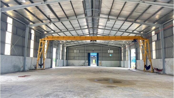 XT385 nhà xưởng đẹp kết cấu khung thép kiên cố trang bị PC đầy đủ, khuôn viên cây xanh