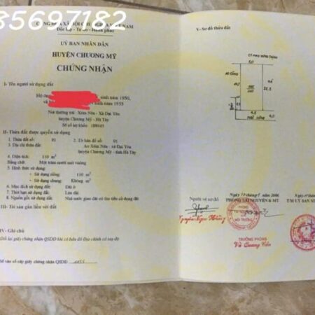 FO bán lô đất 110m2, làn 2 Tỉnh Lộ 419, xã Đại Yên, Chương Mỹ, Hà Nội, phân lô, ô tô dừng đỗ,