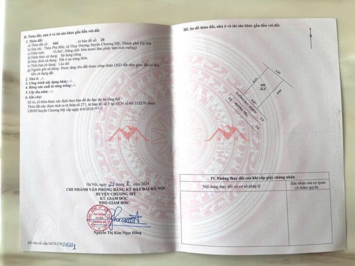 SIÊU PHẨM GIÁ 1,950 TỶ ĐẤT TẠI THỤY HƯƠNG-CHƯƠNG MỸ D/T:45,8M