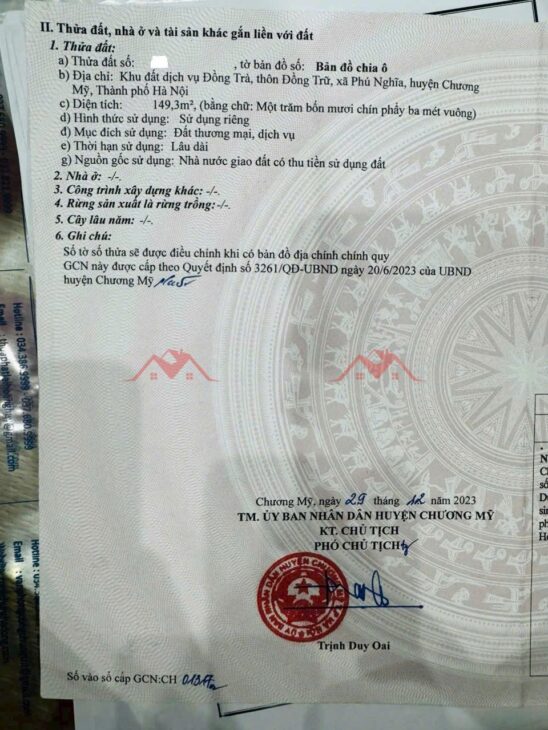 SIÊU PHẨM GIÁ 6 TỶ ĐẤT TẠI DỊCH VỤ ĐỒNG TRÀ-PHÚ NGHĨA-CHƯƠNG MỸ D/T:149,3M