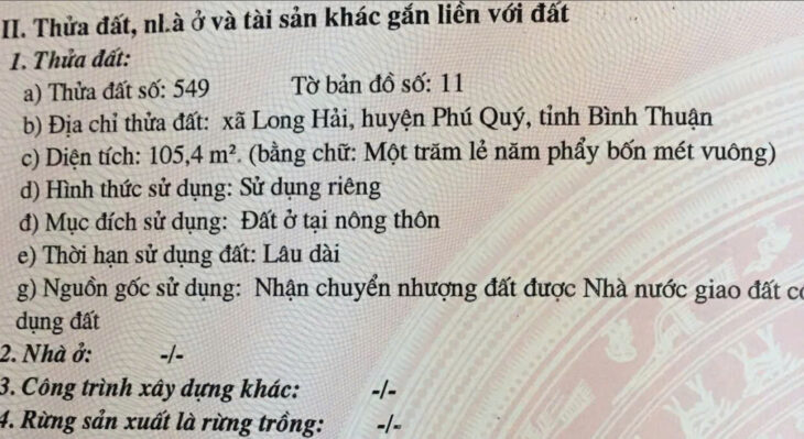 Chính Chủ Bán Nhanh Lô Đất nằm trên đảo Phú Quý, Bình Thuận
