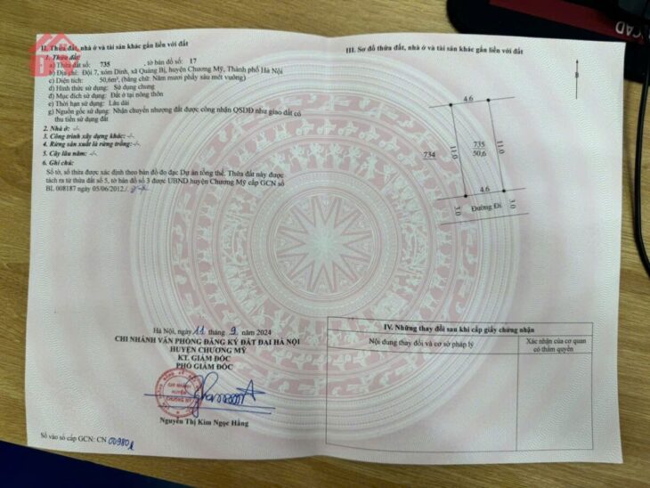 SIÊU PHẨM GIÁ 1,850 TỶ ĐẤT TẠI QUẢNG BỊ-CHƯƠNG MỸ D//T: 50,6M