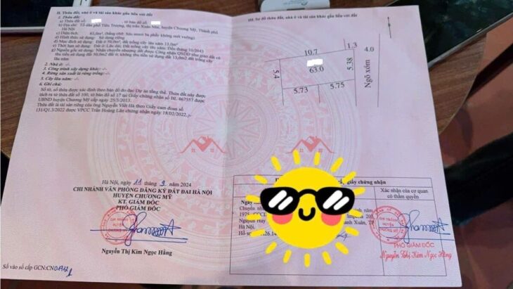 SIÊU PHẨM GIÁ 1,8 TỶ ĐẤT TẠI XUÂN MAI-CHƯƠNG MỸ-HÀ NỘI D/T:63M