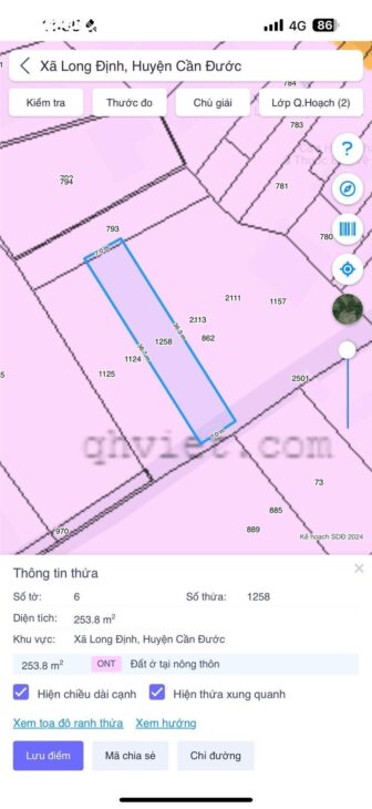 Bán đất thổ cư 248m² Đường DT830, Long Định, Cần Đước, Long An – 1.5 tỷ