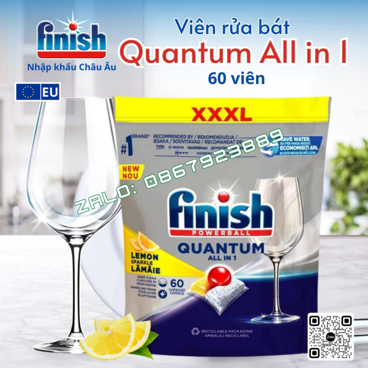 VIÊN RỬA BÁT FINISH NHẬP KHẨU CHÂU ÂU CHÍNH HÃNG, UY TÍN, CHẤT LƯỢNG