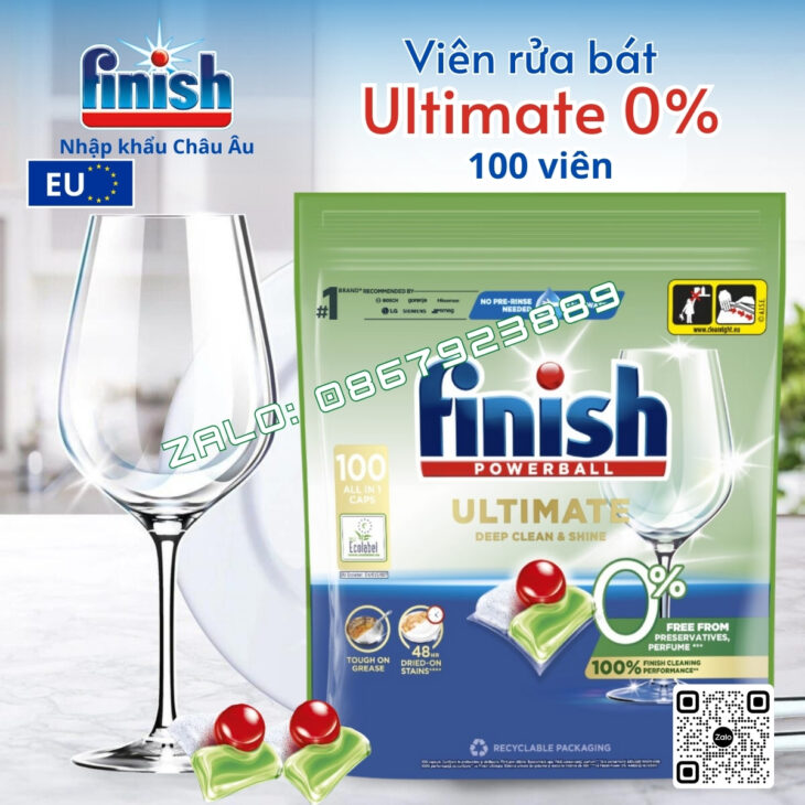 VIÊN RỬA BÁT FINISH NHẬP KHẨU CHÂU ÂU CHÍNH HÃNG, UY TÍN, CHẤT LƯỢNG