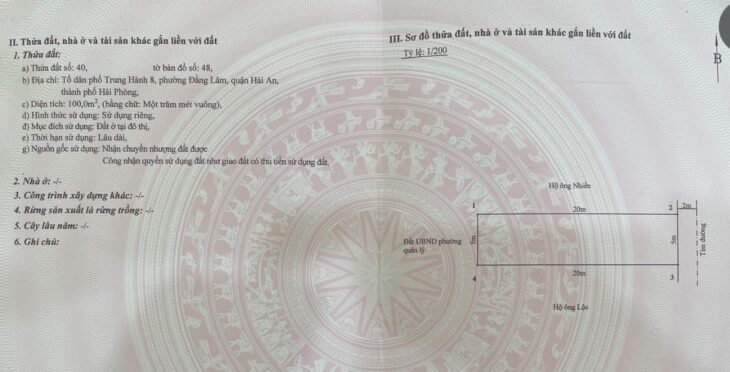 Đất mặt ngõ 727 Ngô Gia Tư, 100m, Giá 45 tr/m ô.tô qua lại, thông Lê Hồng Phong