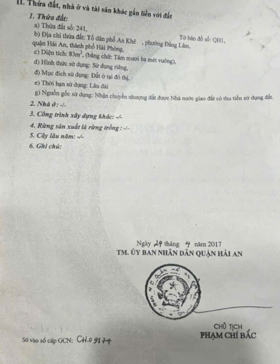 Nhà mặt đường Tô Vũ – 193 Văn Cao, 83m 4 tầng, đường 13m, Giá 7.5 tỉ