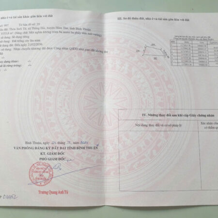 Bán Đất Thắng Hải,Hàm Tân 1033m2 Giá 3 Tỷ