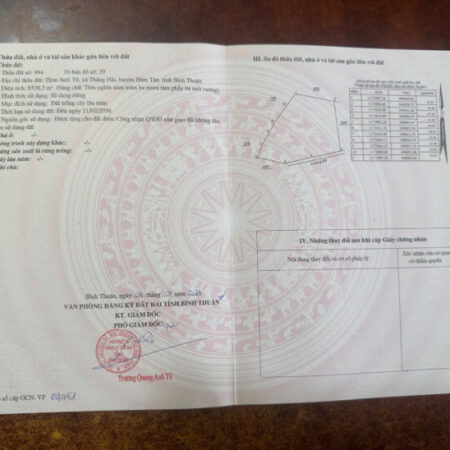 Bán Đất Giá Rẻ Tại Thắng Hải,Hàm Tân,Bình Thuận 8538m2 Giá 24 Tỷ