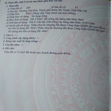 ĐẤT ĐẸP – GIÁ TỐT – Vị Trí Đắc Địa Tại Mặt tiền Đường Ngô Chí Quốc, Phường Tân Hoà, Thành phố Buôn