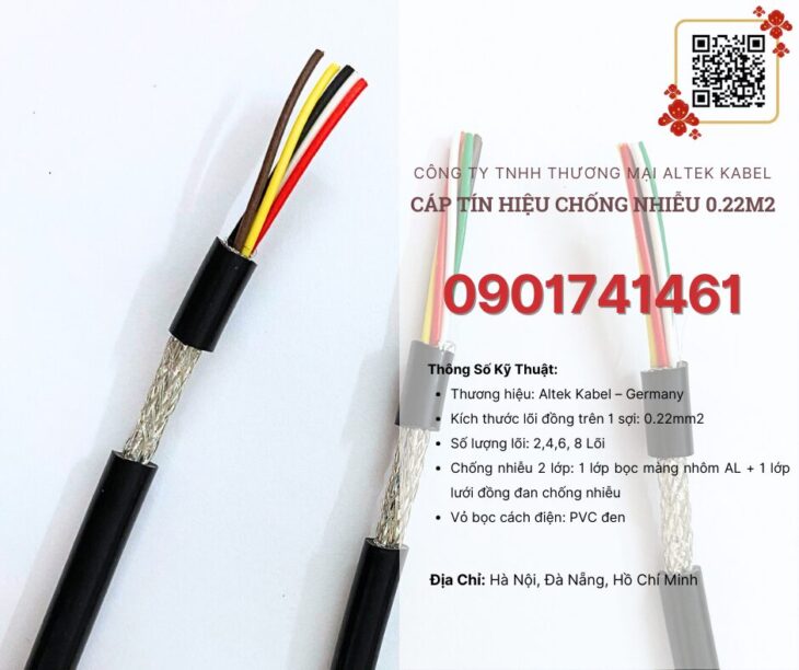 Cáp tín hiệu chống nhiễu 8×0.22 Đà Nẵng, Hà Nội, Hồ Chí Minh