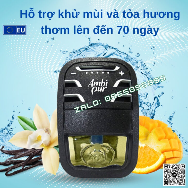 TINH DẦU THƠM Ô TÔ CAO CẤP AMBI PUR 7ml, CÀI CỬA GIÓ, HỖ TRỢ KHỬ MÙI Ô TÔ, NHẬP KHẨU CHÂU ÂU